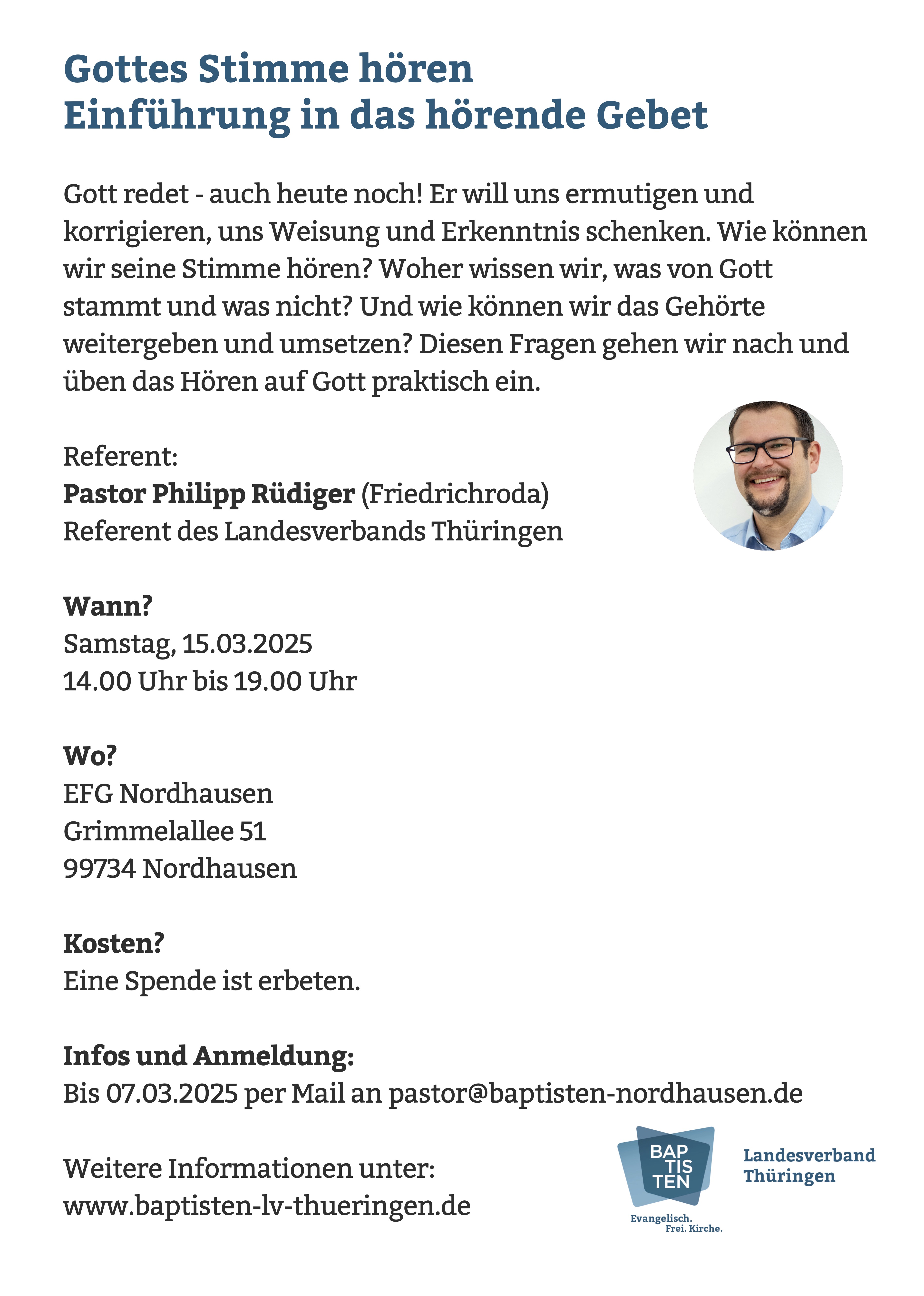 Flyer Seminar Nordhausen Hörendes Gebet 2025 Kopie